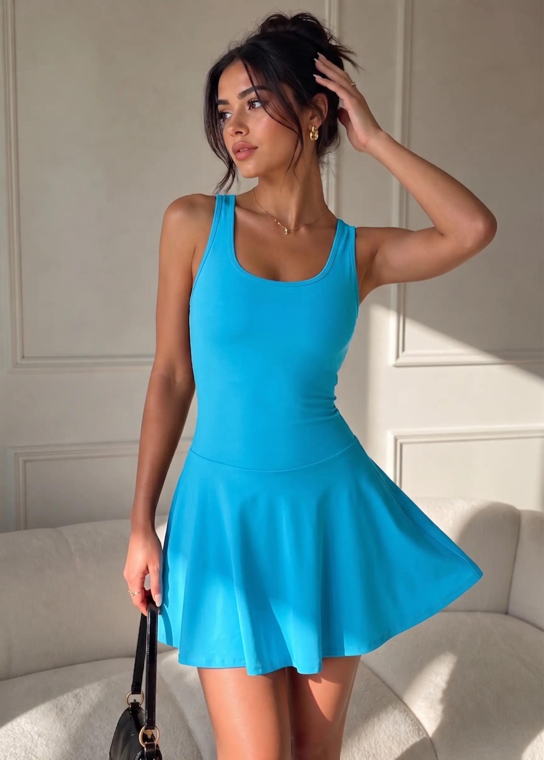 Thong Sleeveless Leotard with Skirt