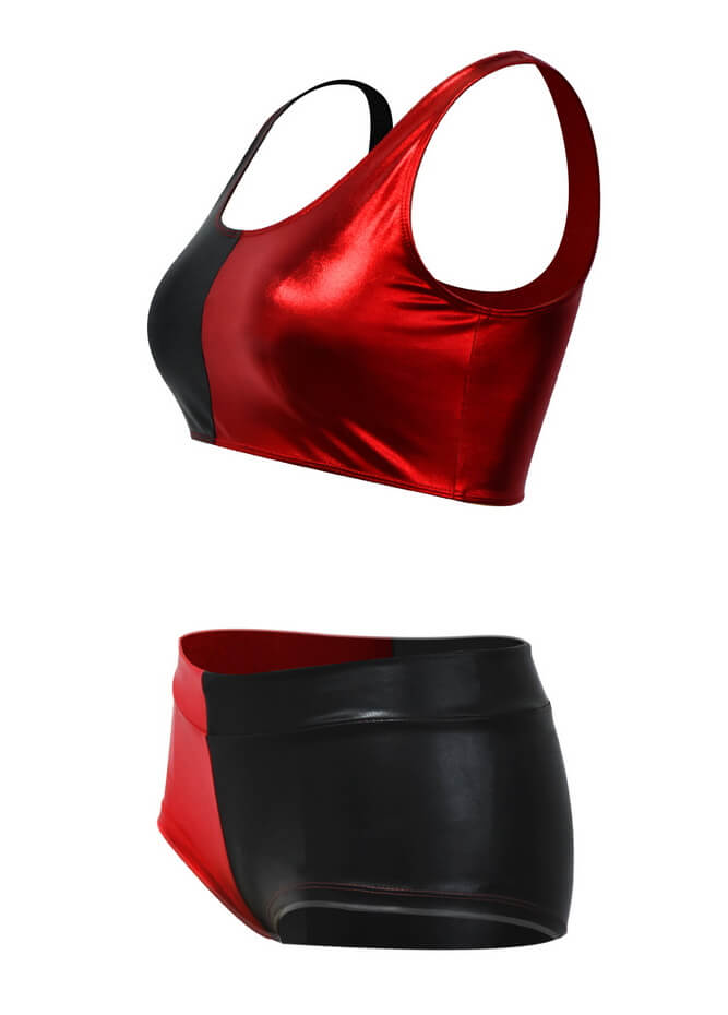 Harley Quinn Costume w/ Crop Top and Bottoms