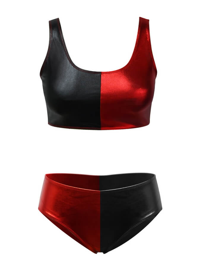Harley Quinn Costume w/ Crop Top and Bottoms