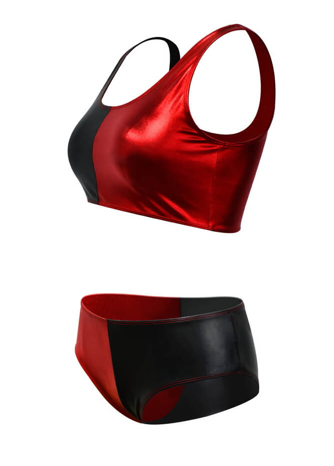 Harley Quinn Costume w/ Crop Top and Bottoms