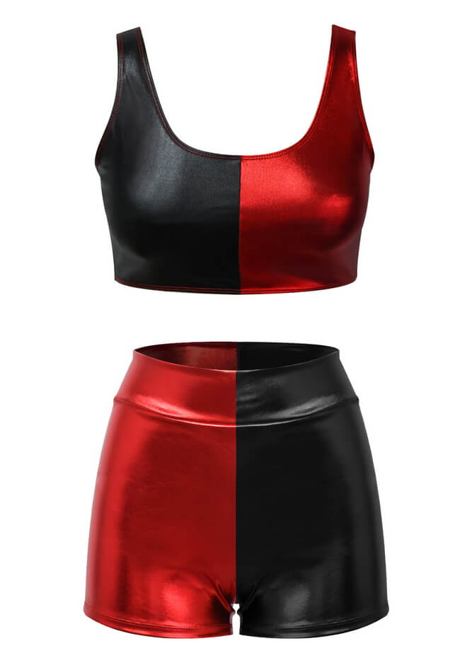Harley Quinn Costume w/ Crop Top and Bottoms