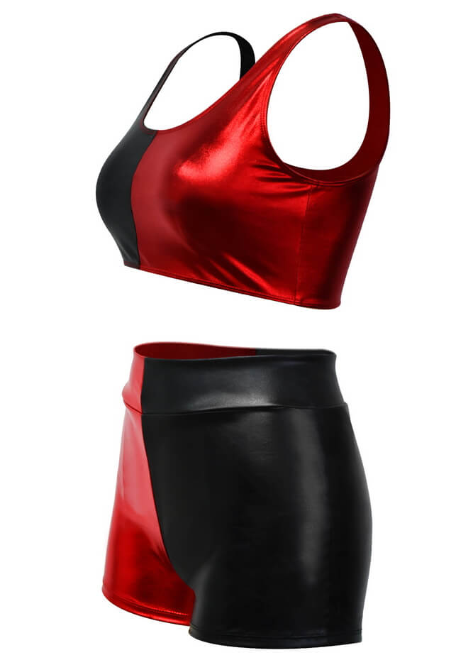 Harley Quinn Costume w/ Crop Top and Bottoms