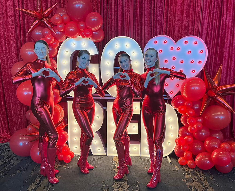 red silver metallic unitard
