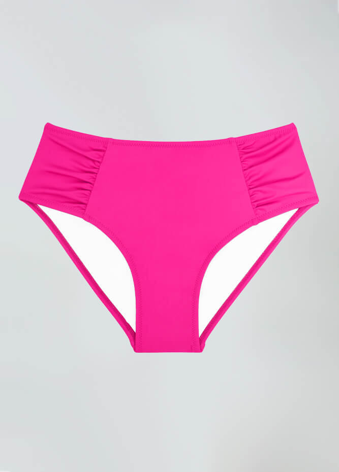 High Waisted Swim Bottoms Ruched Tummy Control