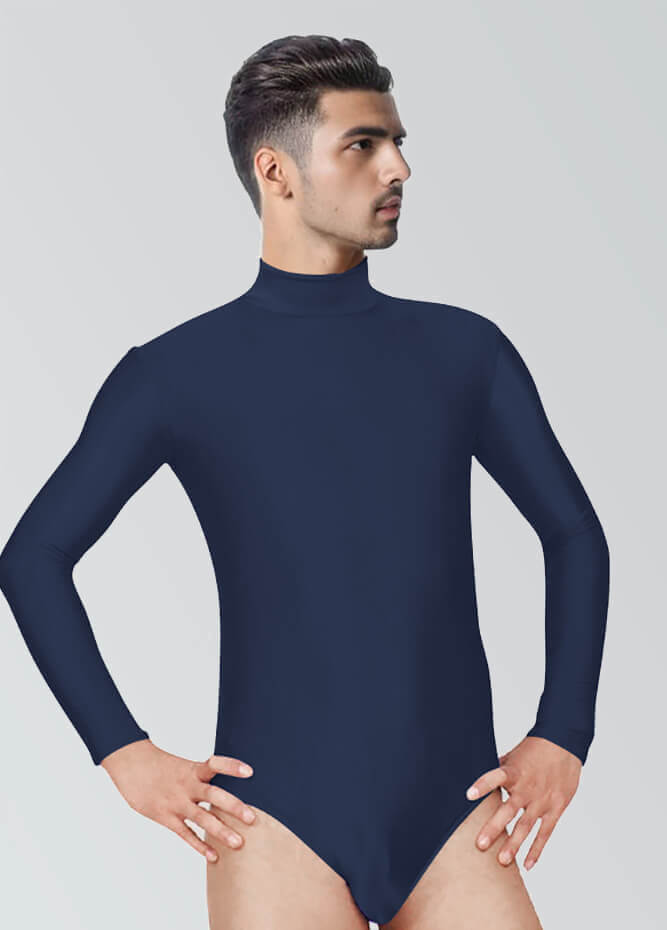 Long Sleeve Turtleneck Leotard for Men