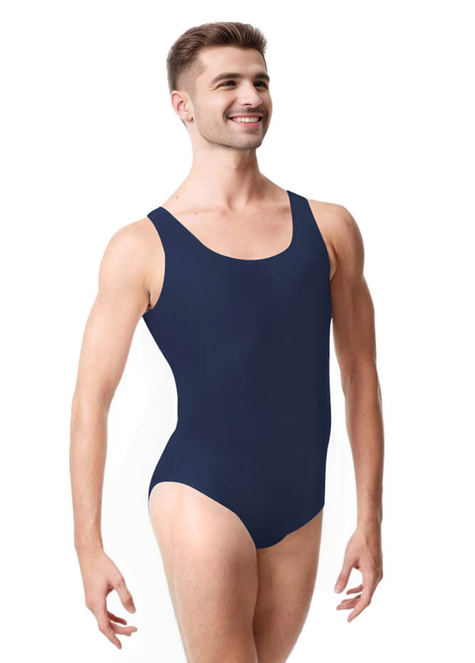 Mens Ballet Leotard Tank Scoop Neck