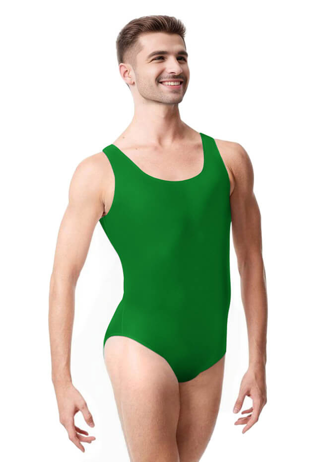 Mens Ballet Leotard Tank Scoop Neck