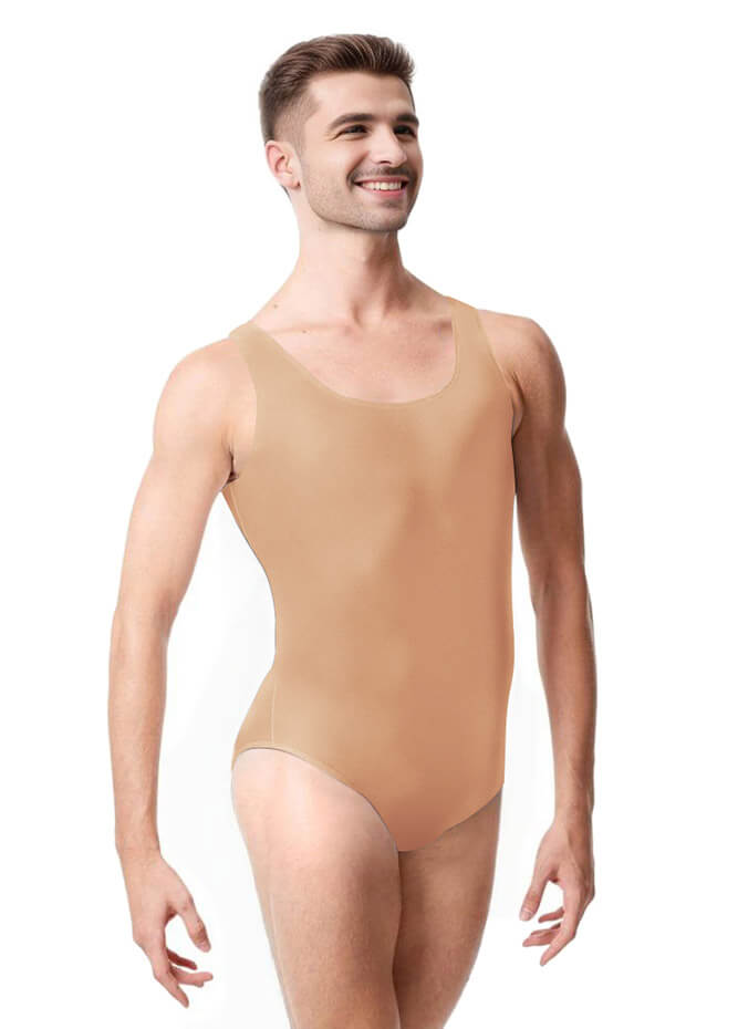 Mens Ballet Leotard Tank Scoop Neck