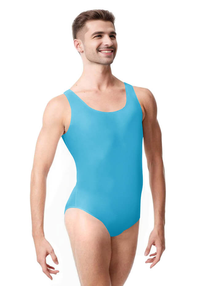 Mens Ballet Leotard Tank Scoop Neck