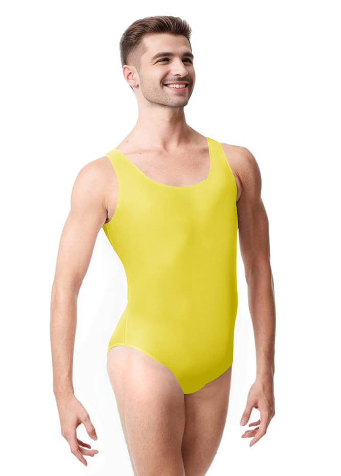 Mens Ballet Leotard Tank Scoop Neck