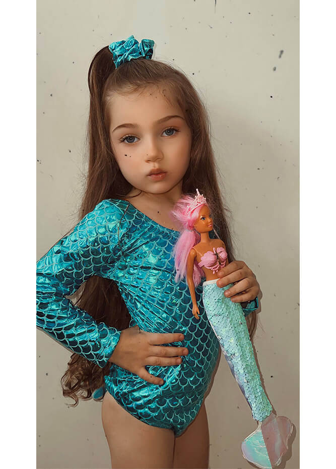 Mermaid Fish Shiny Metallic Leotards
