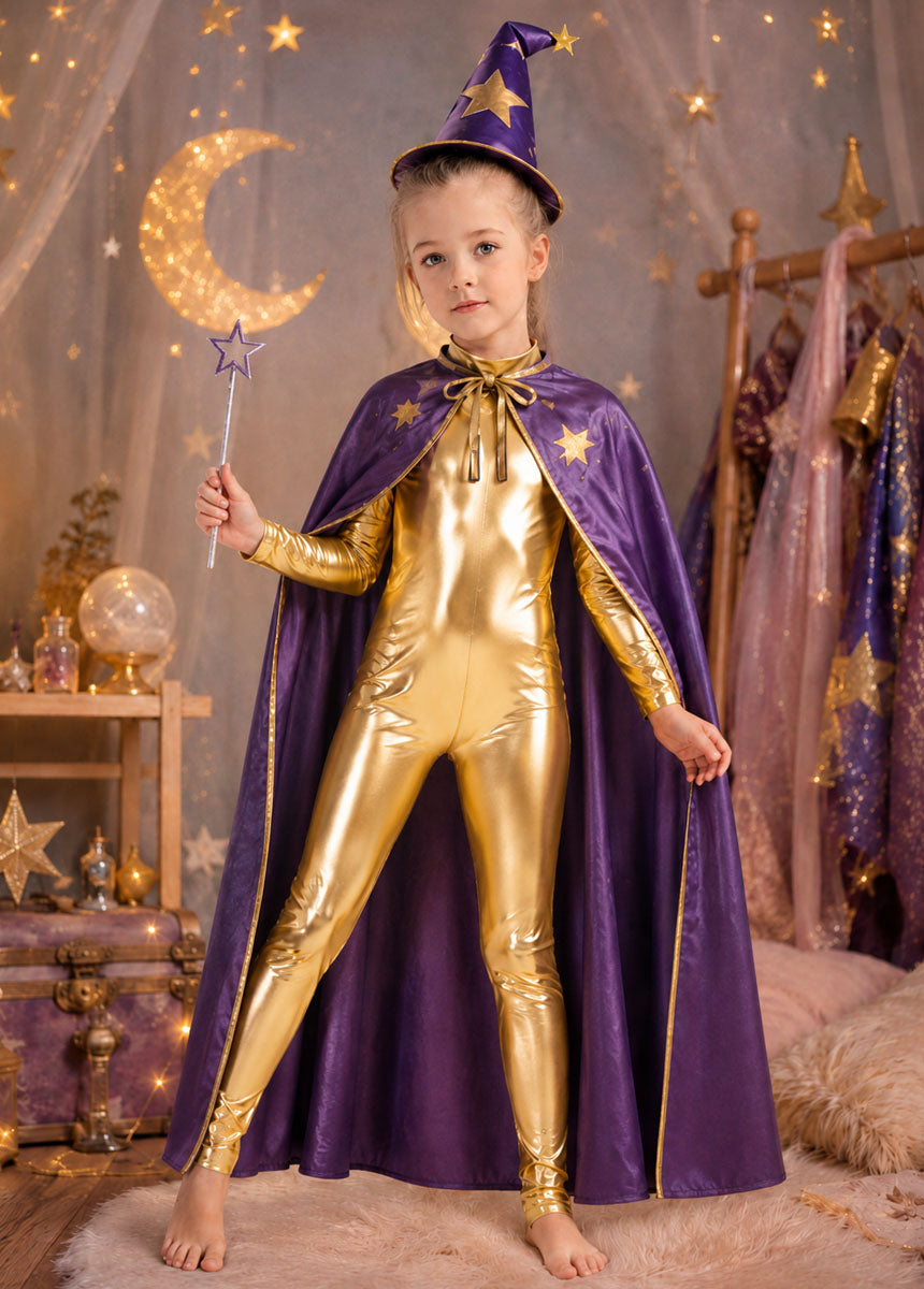 Speerise Girls Shiny Metallic Long Sleeve Unitard