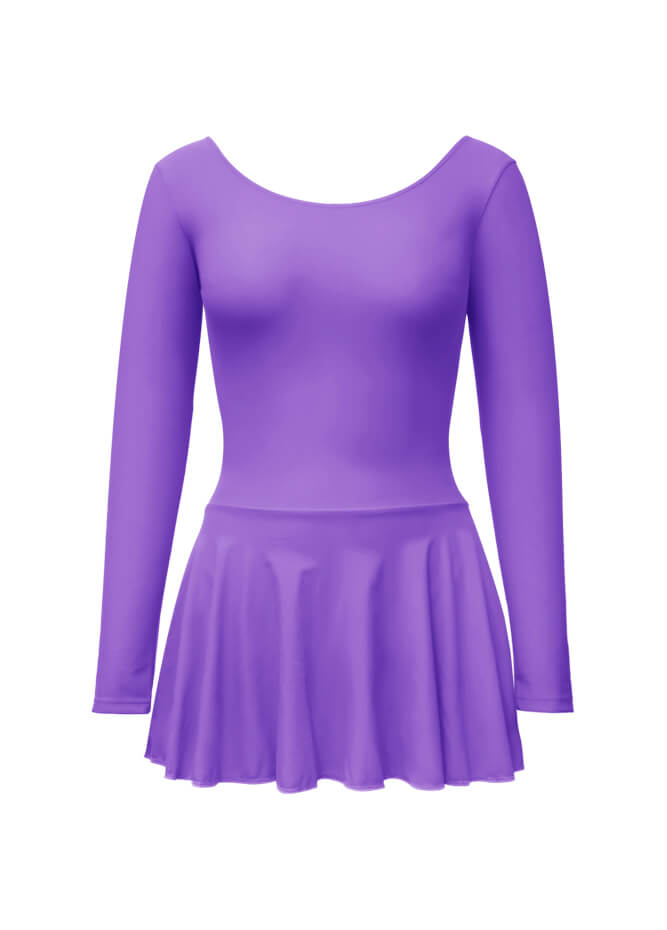 Thong Long Sleeve Leotard with Skirt