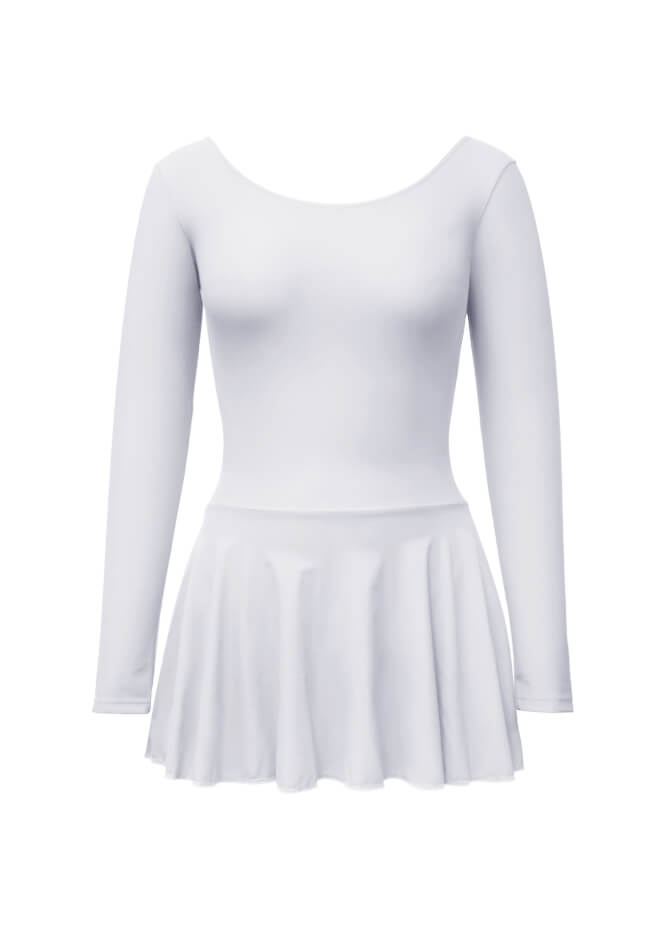 Thong Long Sleeve Leotard with Skirt