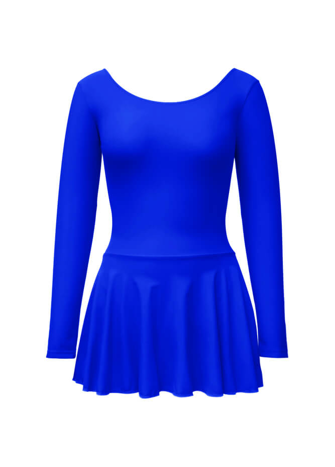 Thong Long Sleeve Leotard with Skirt
