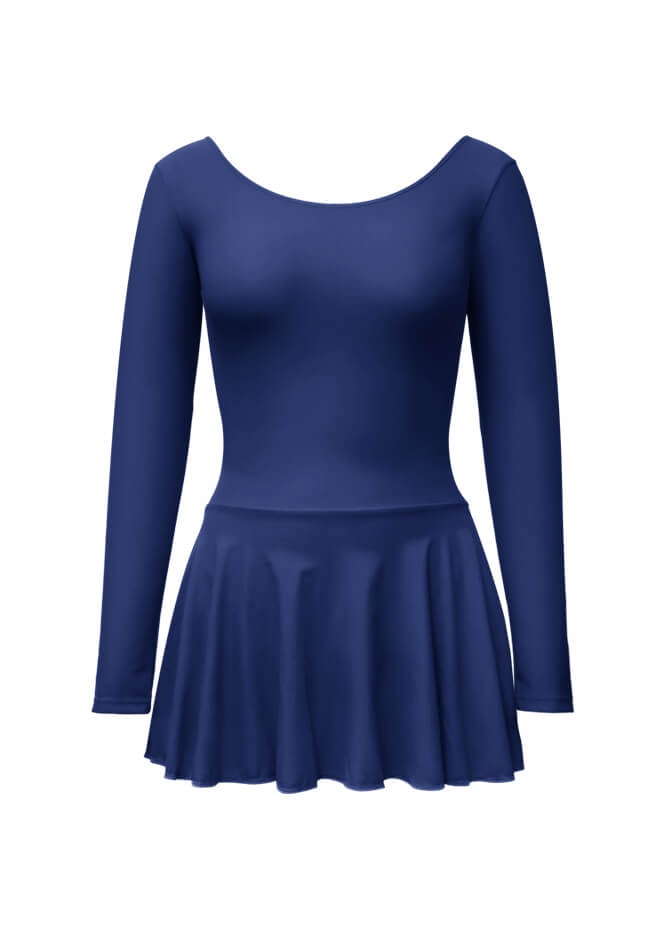 Thong Long Sleeve Leotard with Skirt