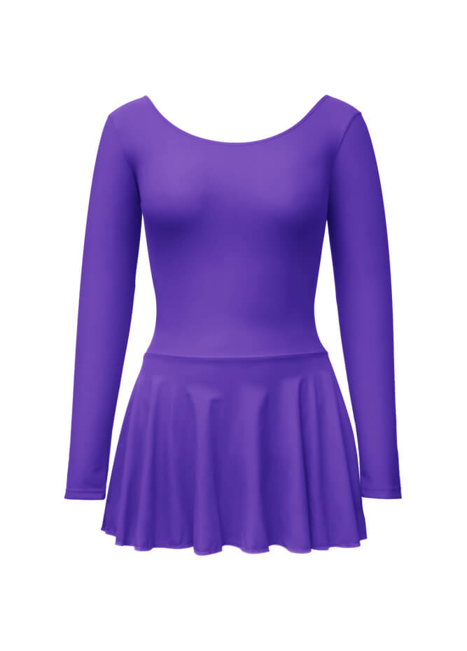 Thong Long Sleeve Leotard with Skirt