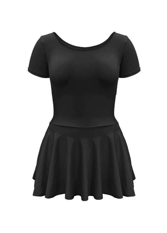 Thong Short Sleeve Skirted Leotard