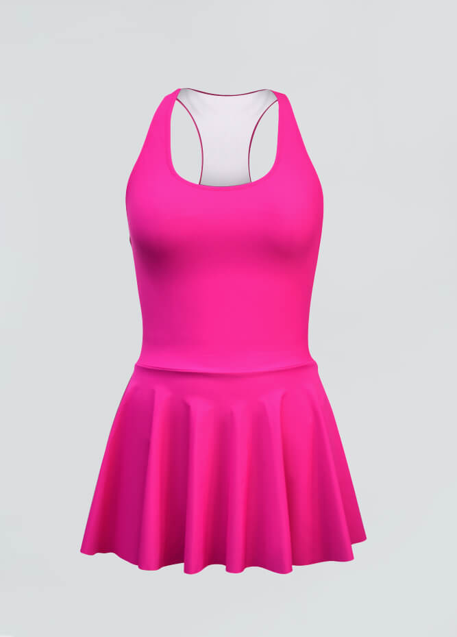Thong Sleeveless Fitness Skirted Leotard