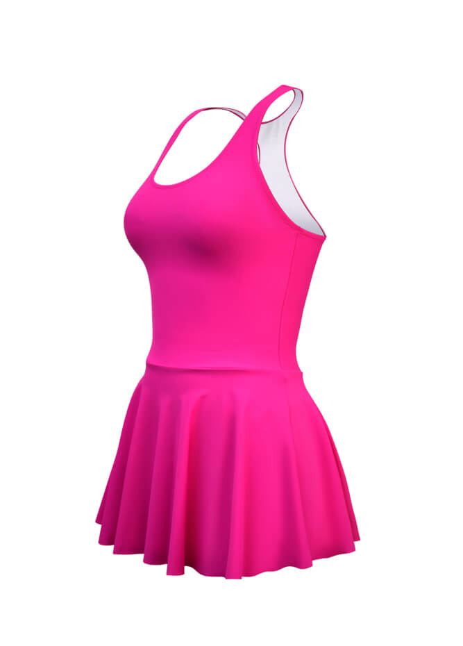 Thong Sleeveless Fitness Skirted Leotard