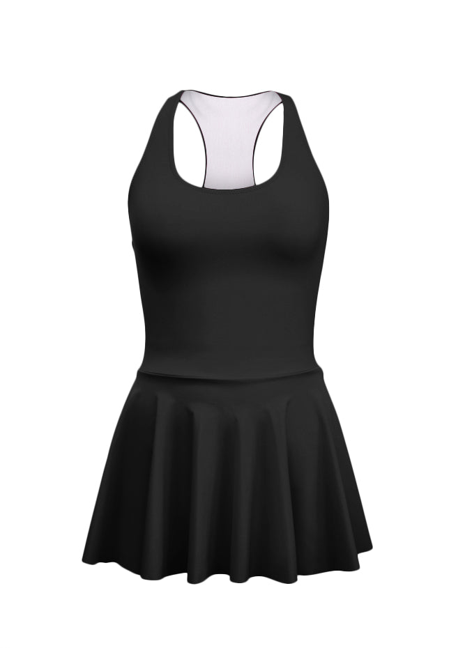 Thong Sleeveless Fitness Skirted Leotard