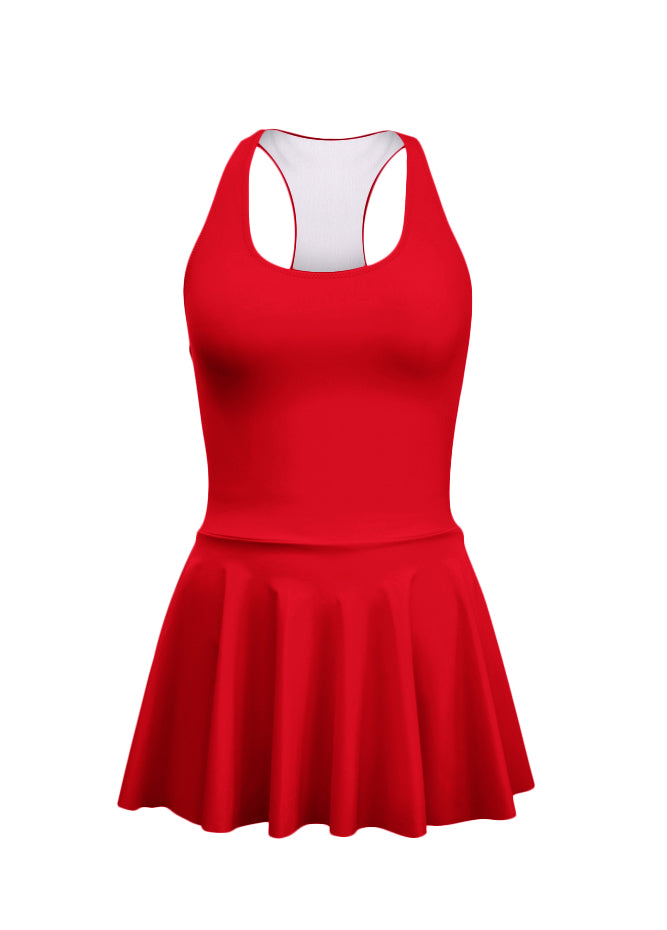 Thong Sleeveless Fitness Skirted Leotard