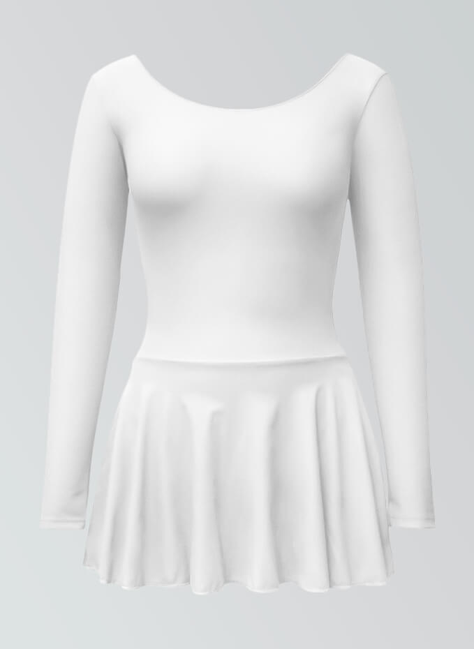 Thong Long Sleeve Leotard with Skirt