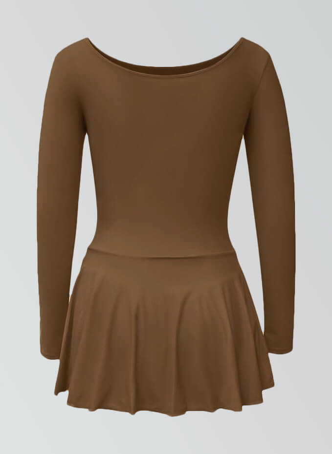 Thong Long Sleeve Leotard with Skirt