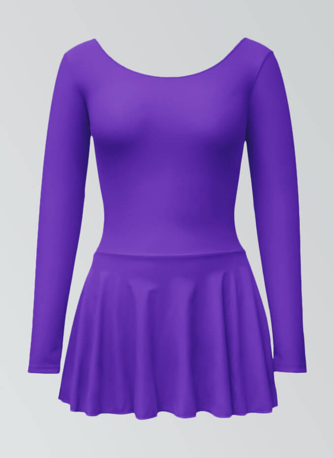 Thong Long Sleeve Leotard with Skirt