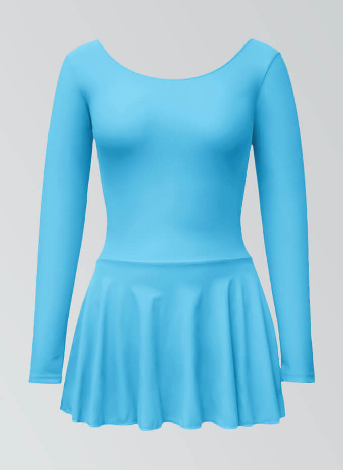 Thong Long Sleeve Leotard with Skirt
