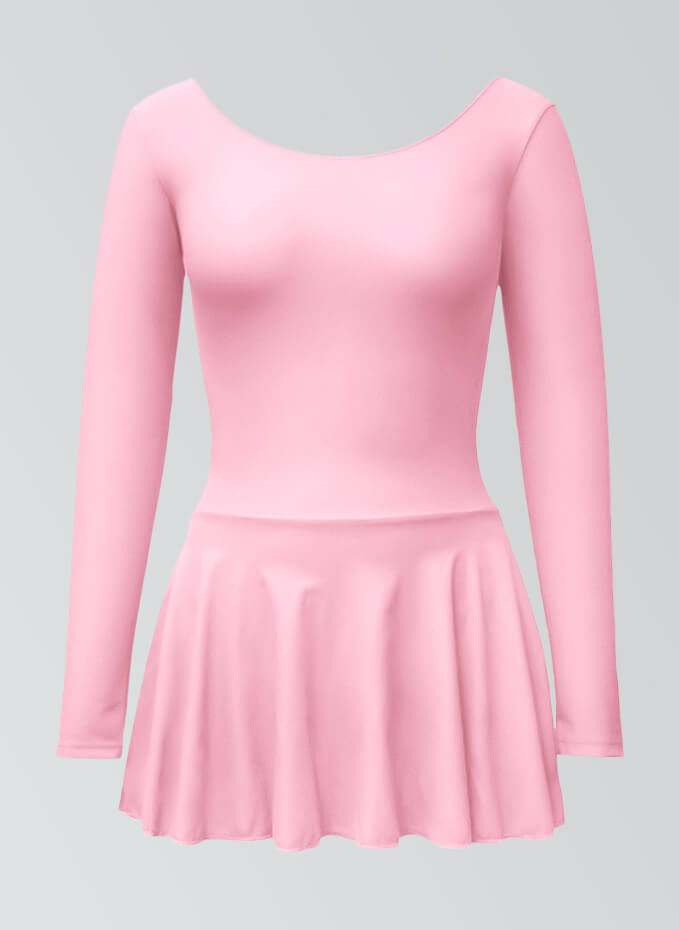 Thong Long Sleeve Leotard with Skirt