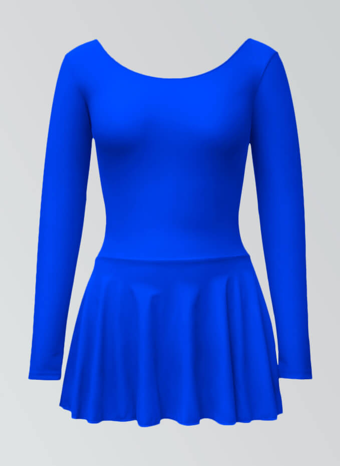 Thong Long Sleeve Leotard with Skirt