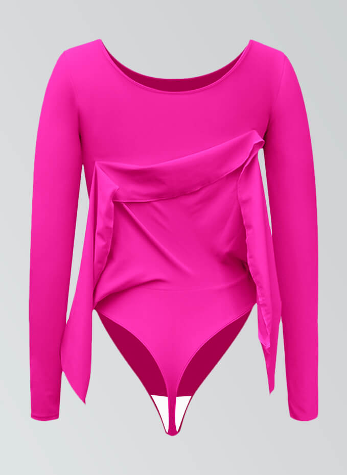 Thong Long Sleeve Leotard with Skirt