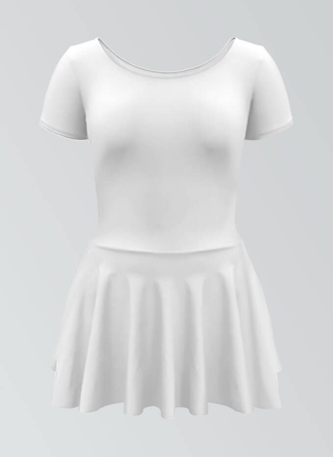 Thong Short Sleeve Skirted Leotard