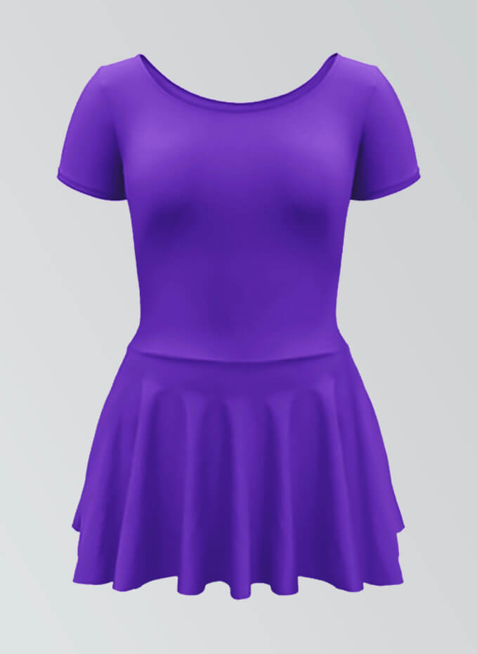 Thong Short Sleeve Skirted Leotard