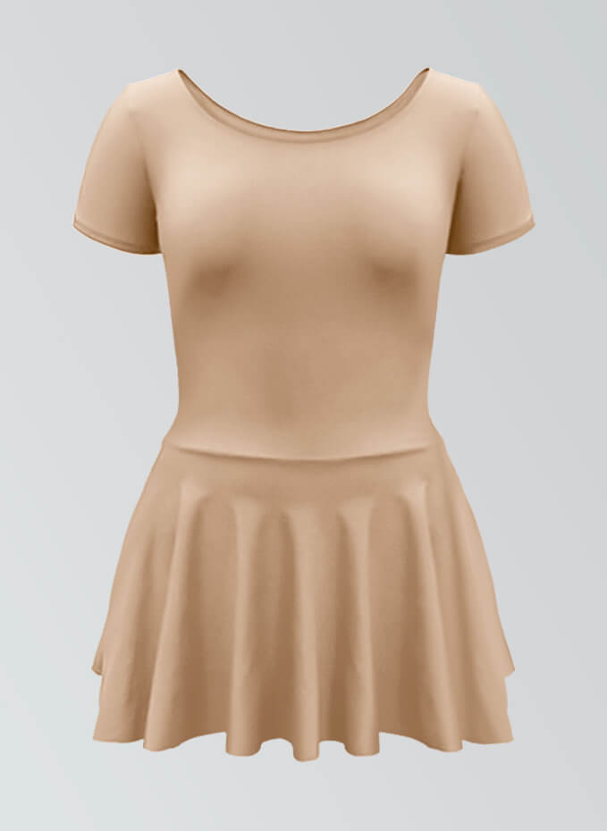 Thong Short Sleeve Skirted Leotard