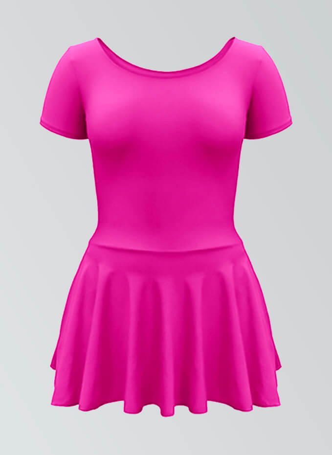 Thong Short Sleeve Skirted Leotard