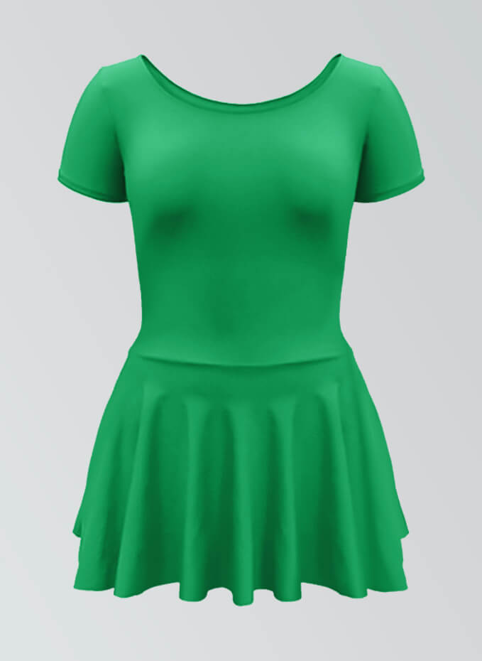 Thong Short Sleeve Skirted Leotard