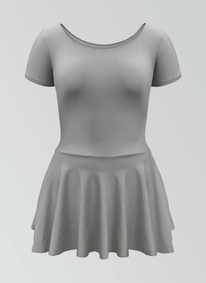 Thong Short Sleeve Skirted Leotard
