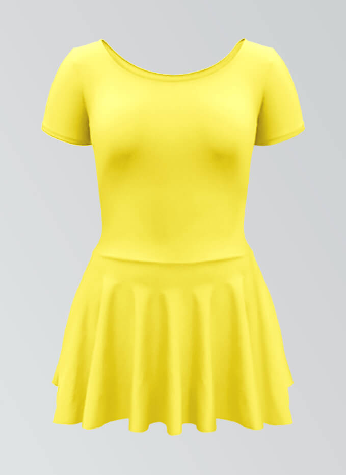 Thong Short Sleeve Skirted Leotard