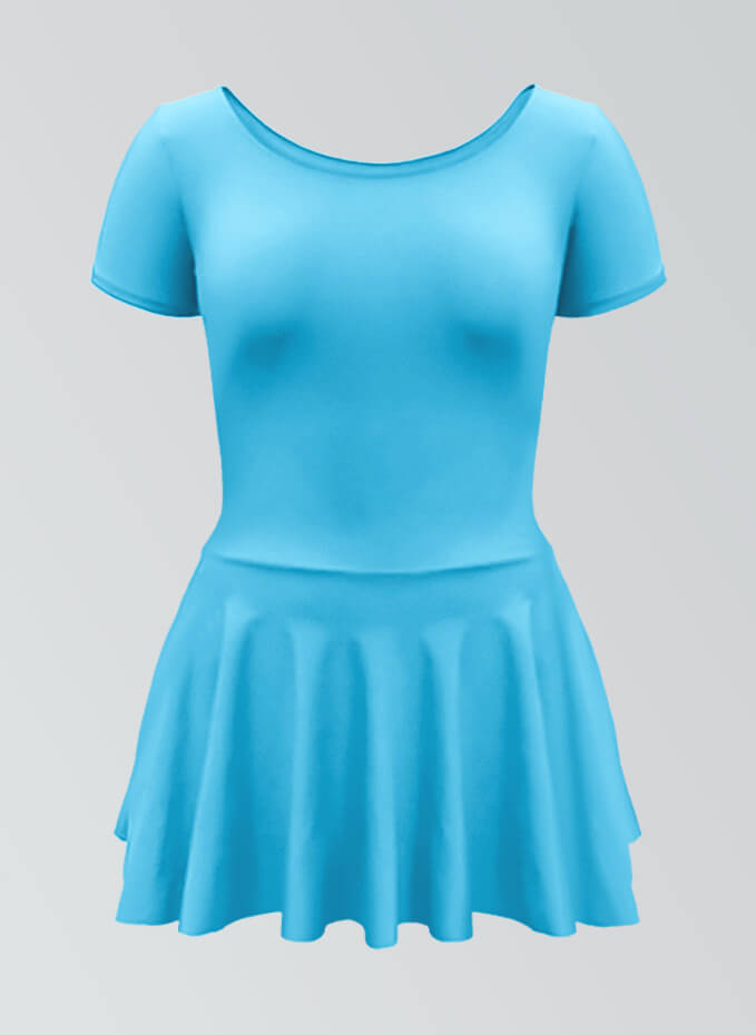 Thong Short Sleeve Skirted Leotard