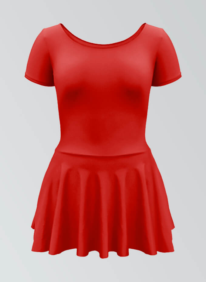 Thong Short Sleeve Skirted Leotard