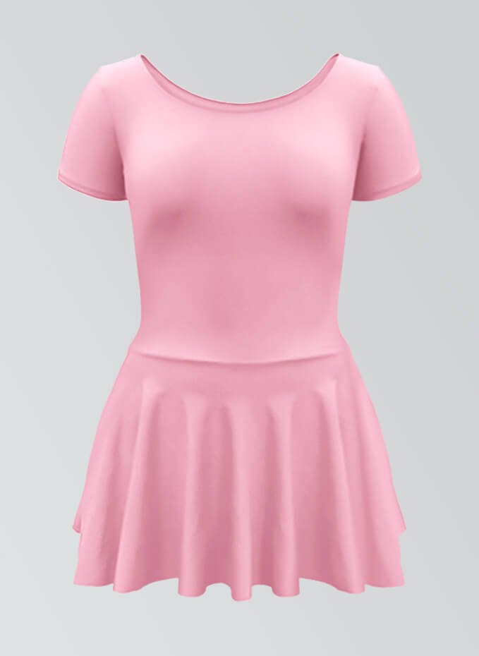 Thong Short Sleeve Skirted Leotard