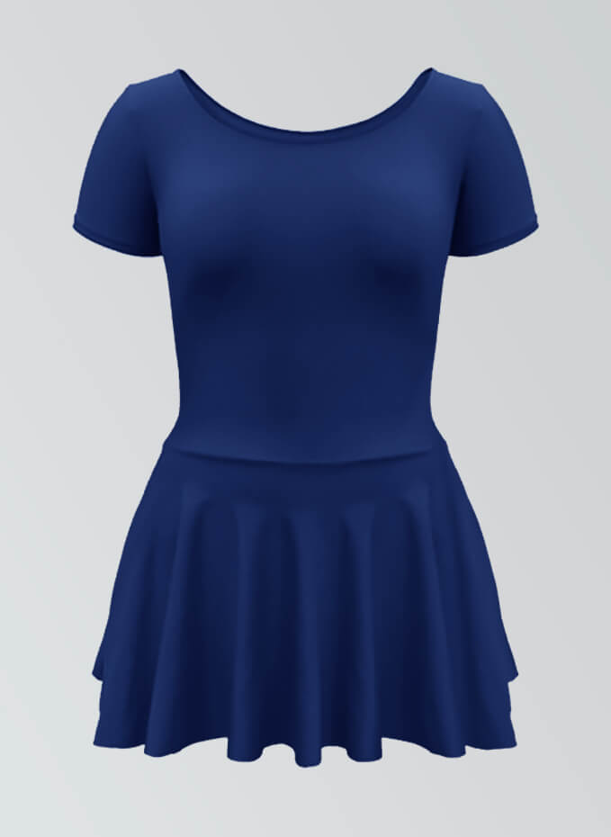 Thong Short Sleeve Skirted Leotard