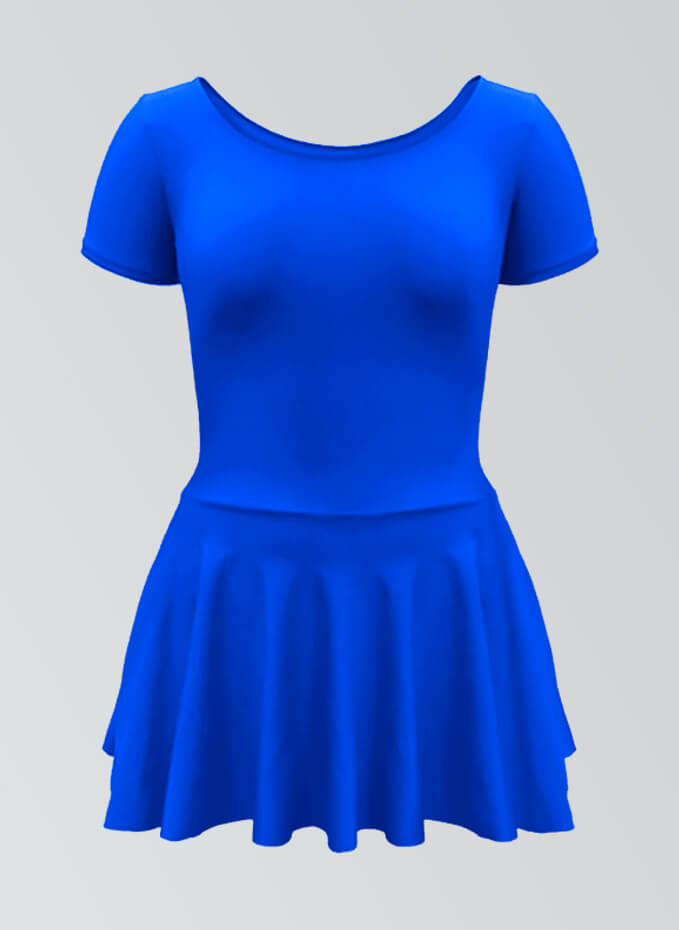 Thong Short Sleeve Skirted Leotard