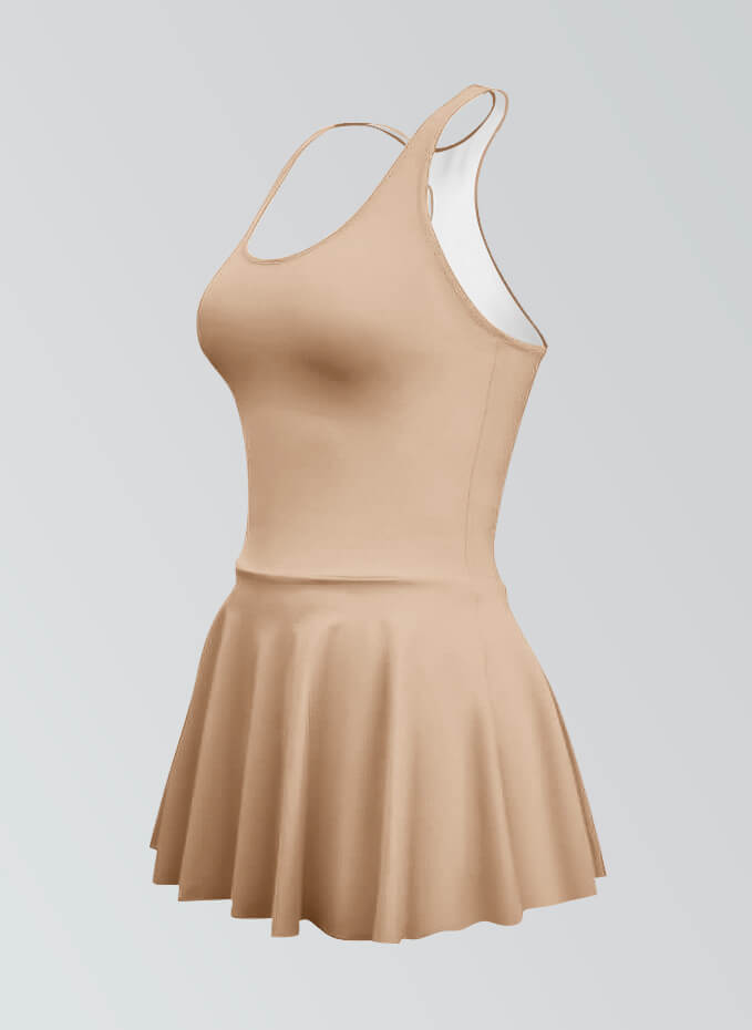 Thong Sleeveless Fitness Skirted Leotard