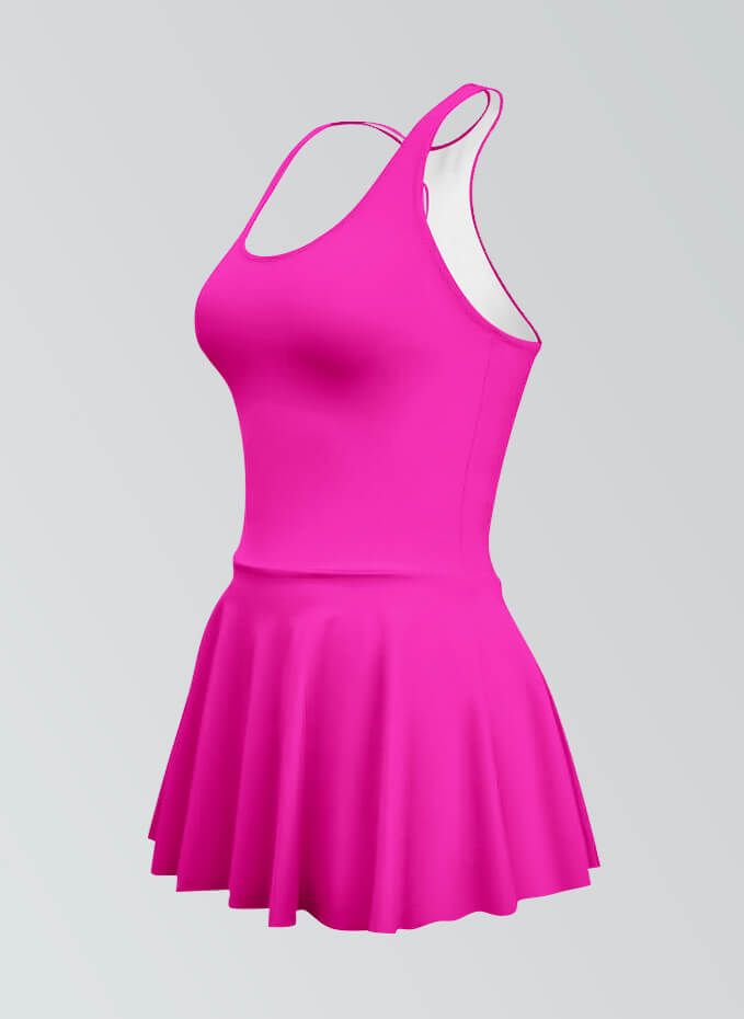 Thong Sleeveless Fitness Skirted Leotard