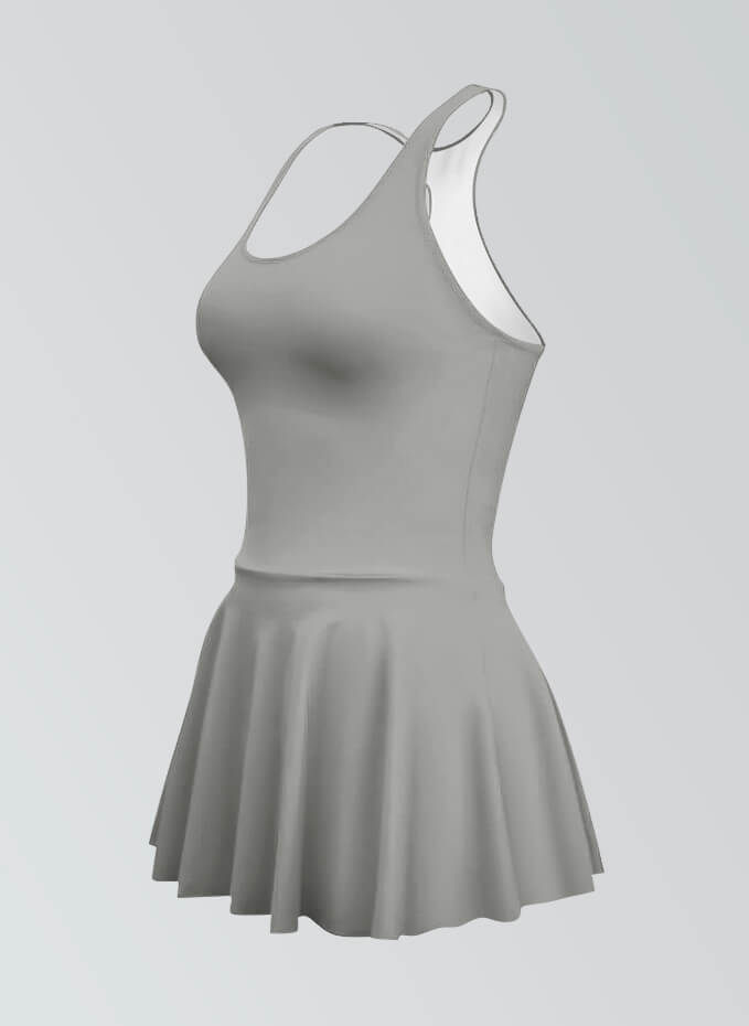 Thong Sleeveless Fitness Skirted Leotard