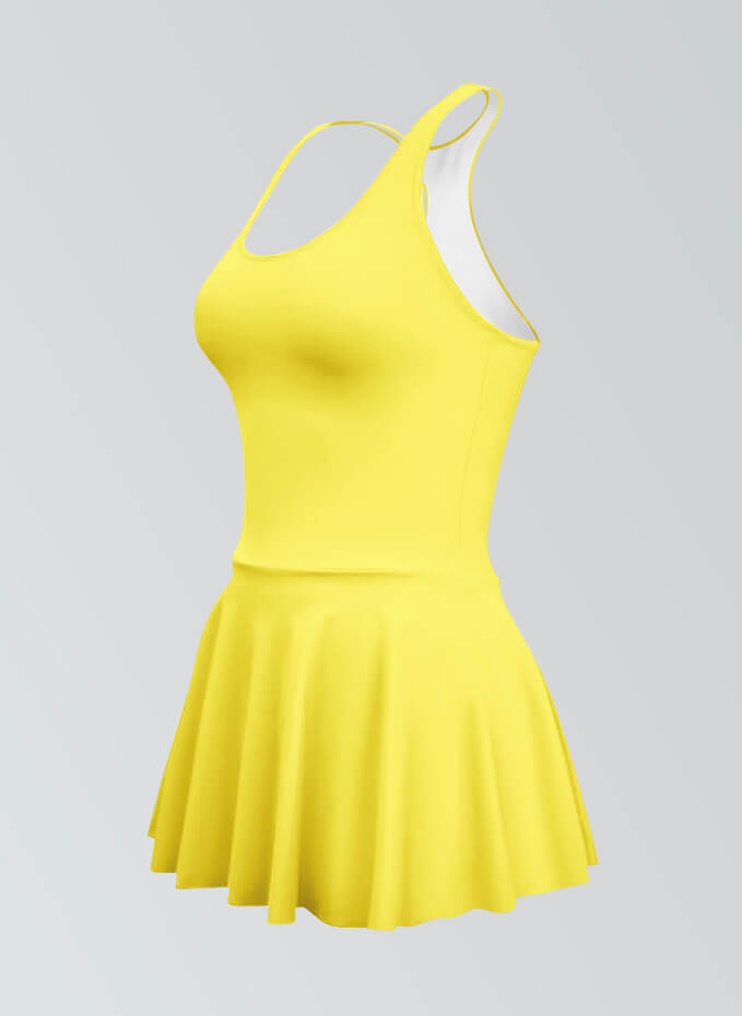 Thong Sleeveless Fitness Skirted Leotard