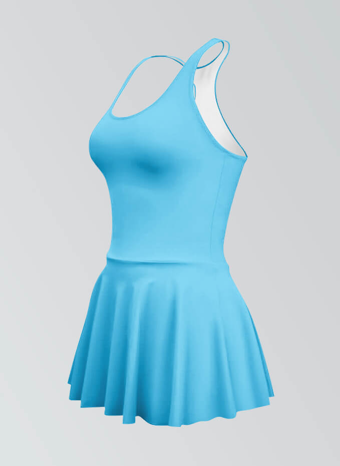 Thong Sleeveless Fitness Skirted Leotard